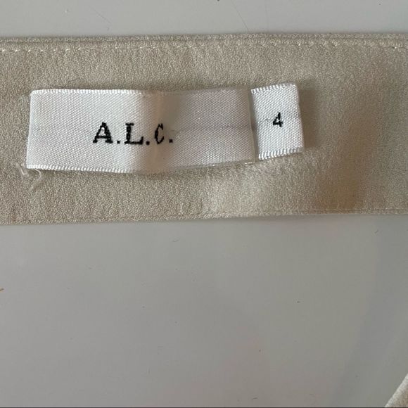 A.L.C 100% silk v-neck long sleeve blouse white cream - Picture 4 of 7